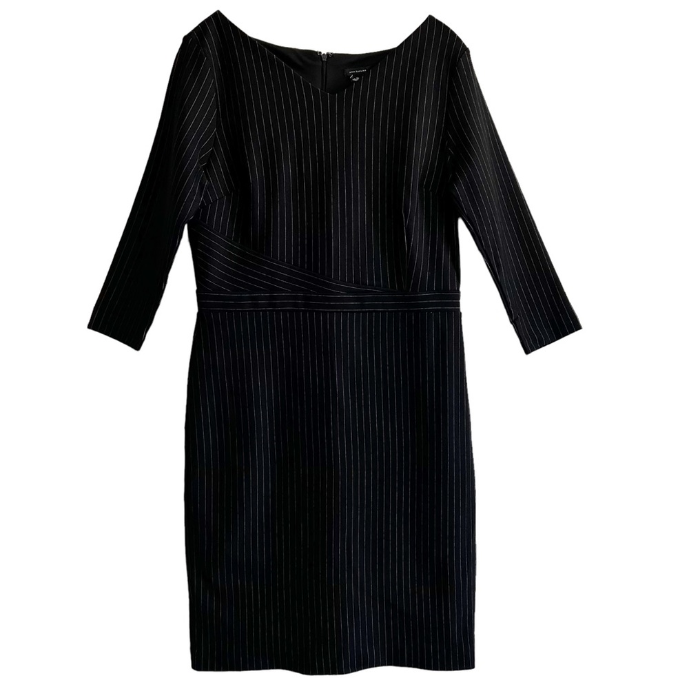 NEW Ann Taylor Black Pinstripe Dress 10